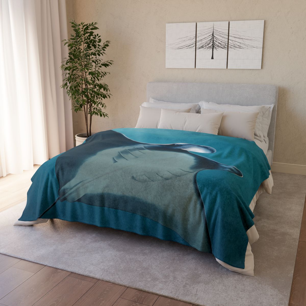 Starlit Surge Manta Ray trendy patterned blankets