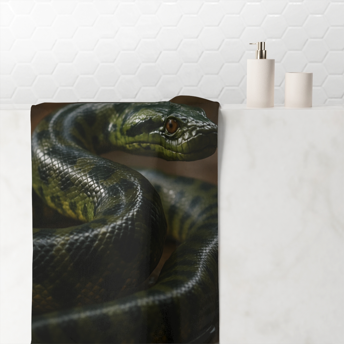 Gravity Coil Green Anaconda unique gift towels