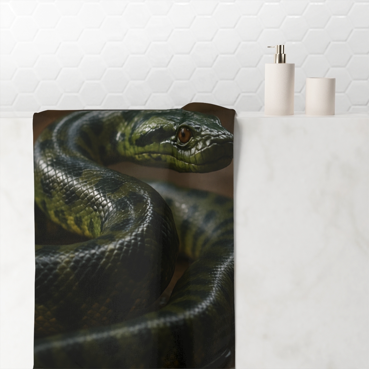 Gravity Coil Green Anaconda unique gift towels