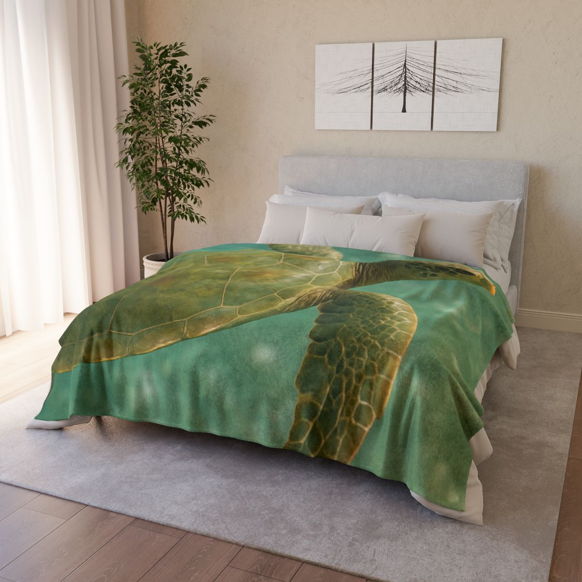 Sea Lantern Green Sea Turtle designer printed blankets