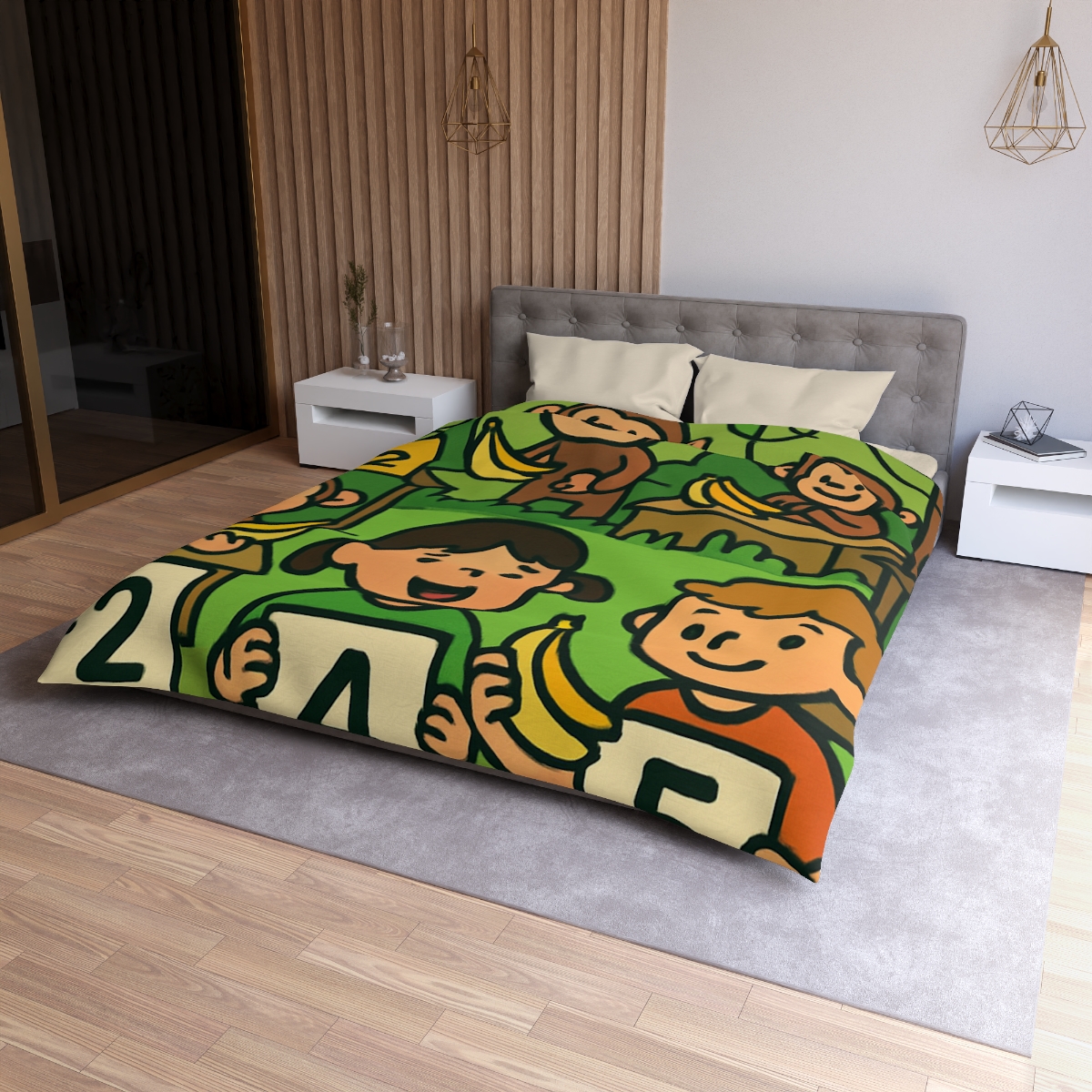 Jungle Math Monkey Market warm winter duvets