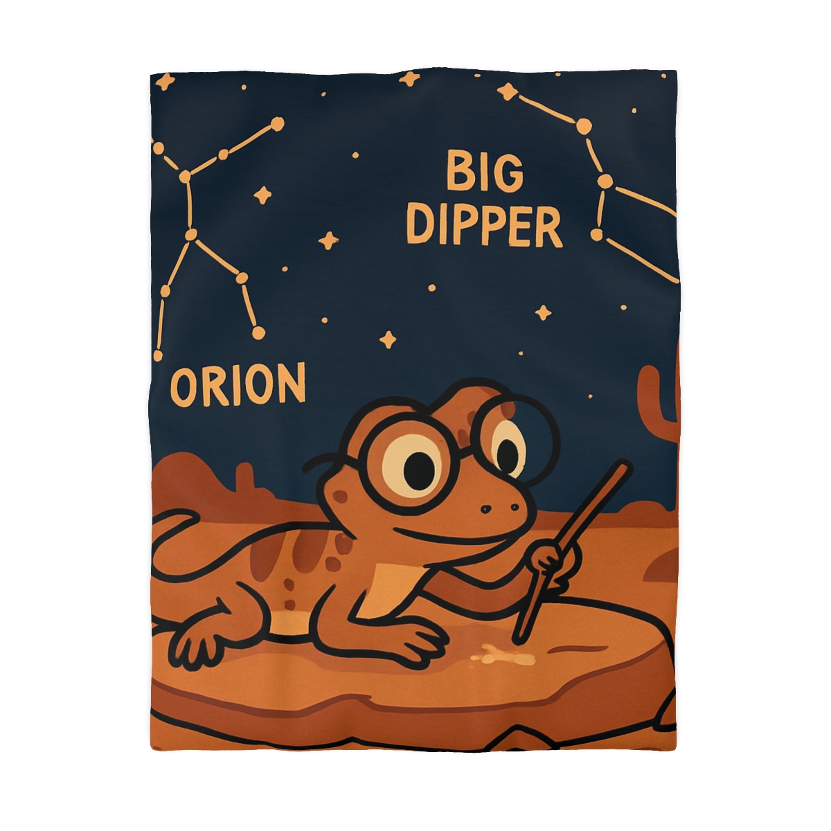Stargazing Lizard Desert Camp personalized bedding duvets