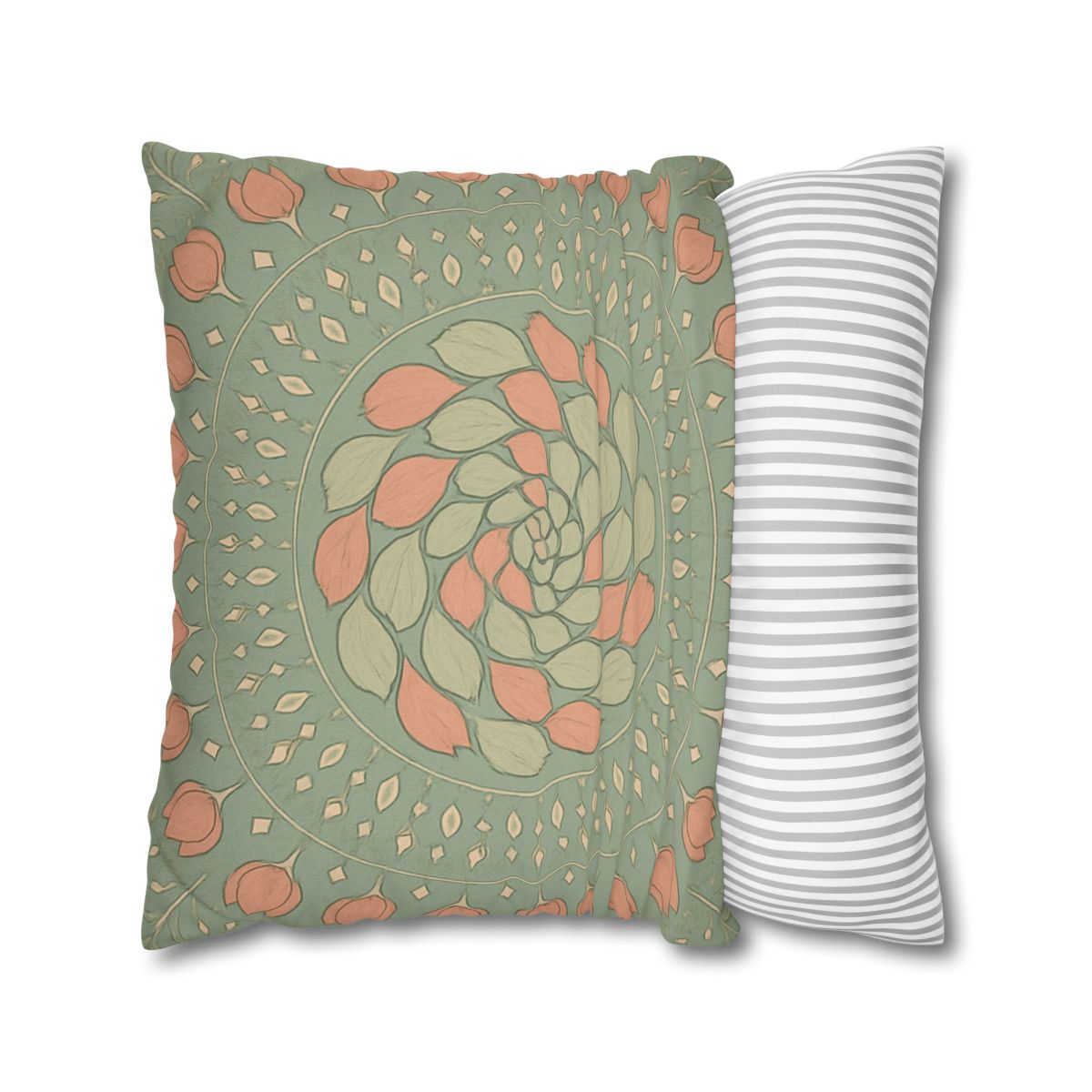 Bud Spiral Mandala designer print pillow cases