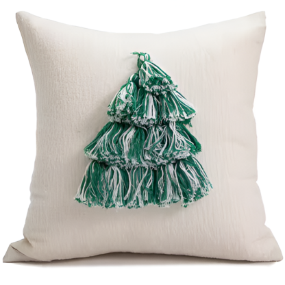 Holiday Woven Plaid Decorative Polyester Square Pillow Cover