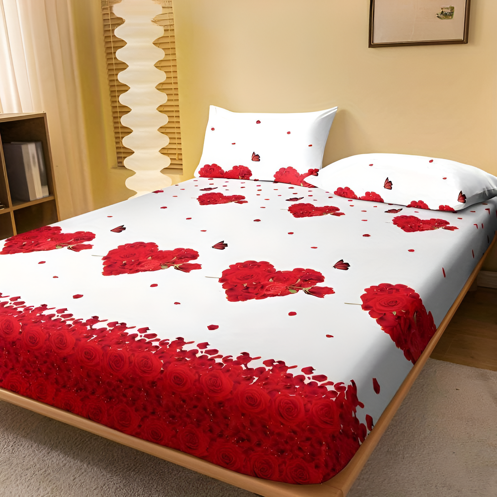 Modern Printed Fitted Bed Cover Set 