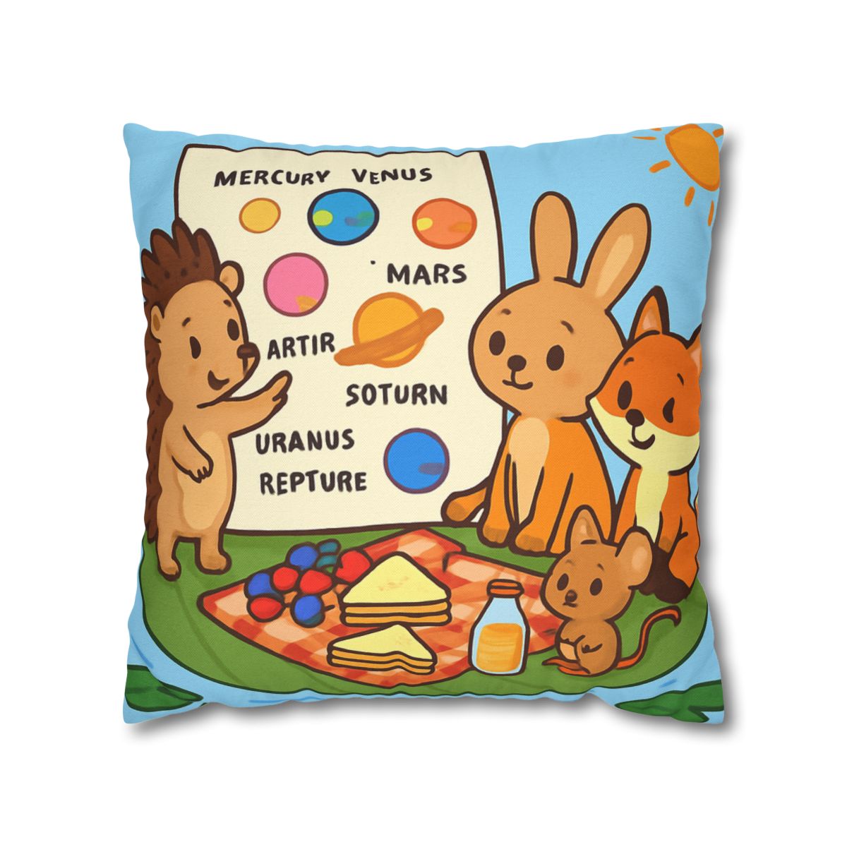 Solar System Picnic On A Floating Leaf trendy patterned pillow cases