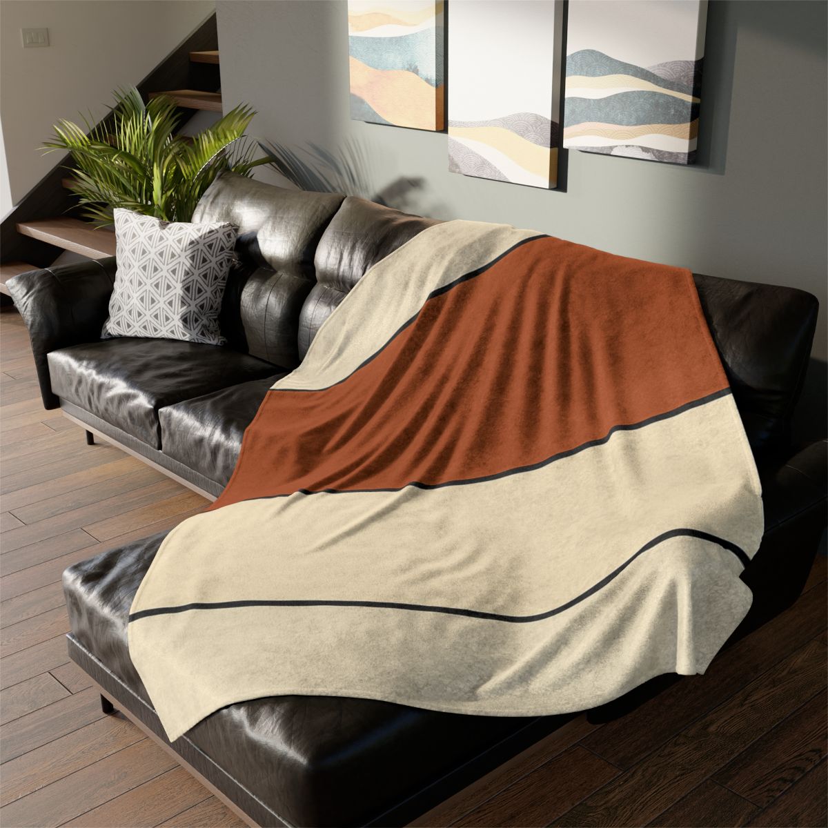 Offset Rectangle Pairing stylish throw blankets