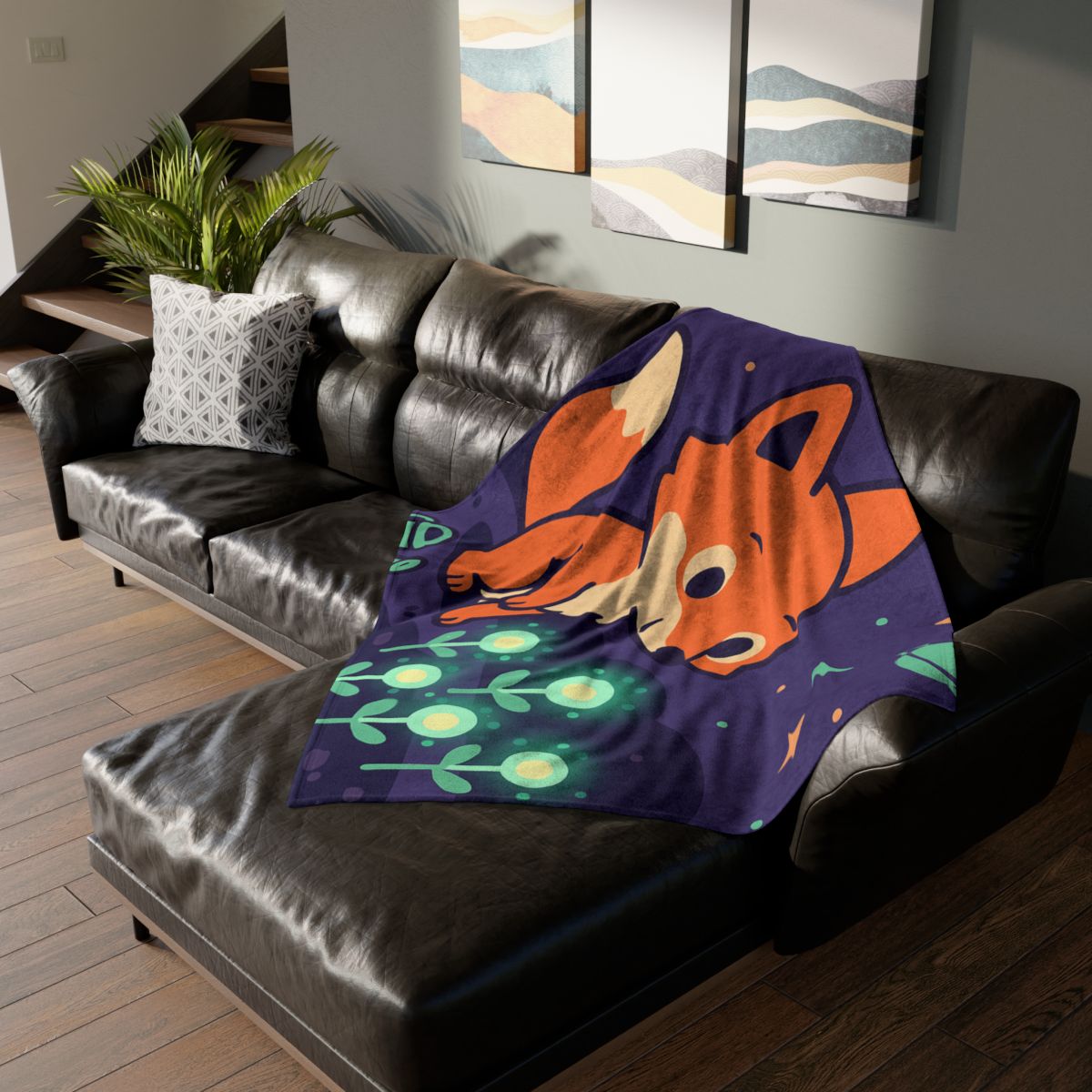 Galaxy Garden Fox decorative home blankets