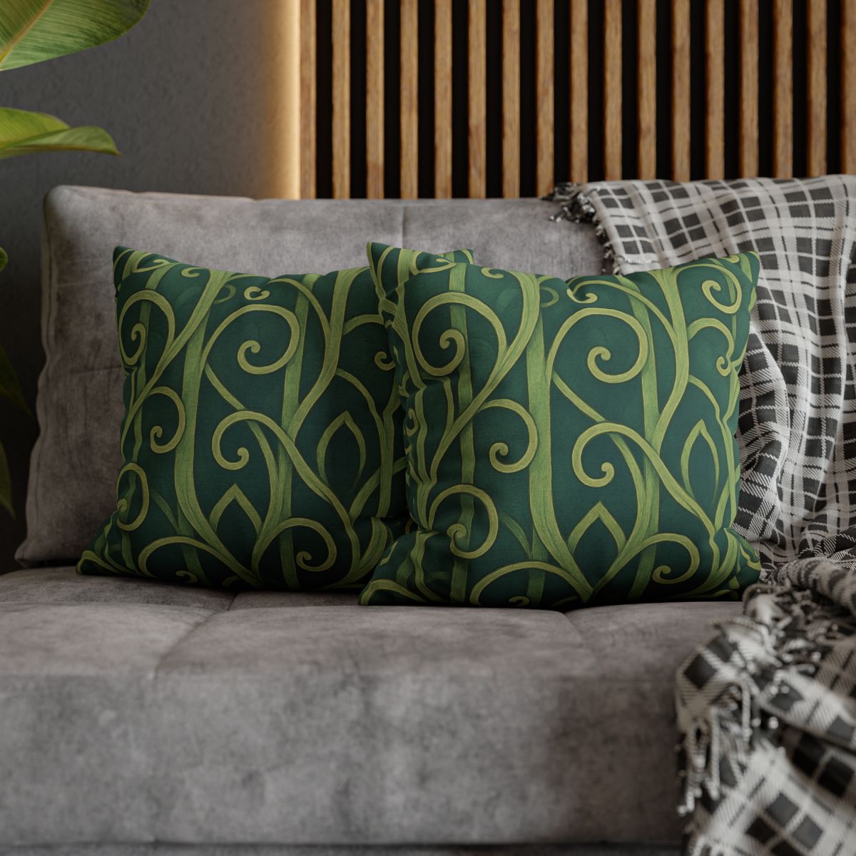 Tendriled Lattice Cascade designer print pillow cases