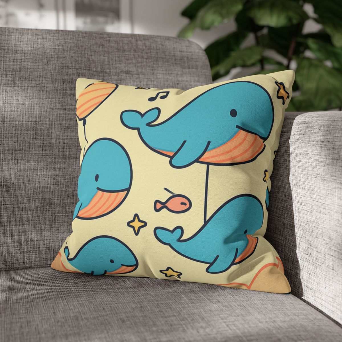 Cosmic Whale Parade personalized pillow covers