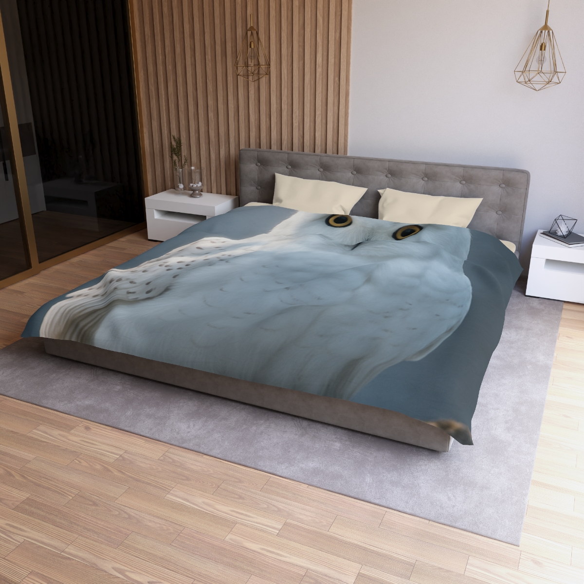 Twilight Watcher Snowy Owl unique patterned duvets
