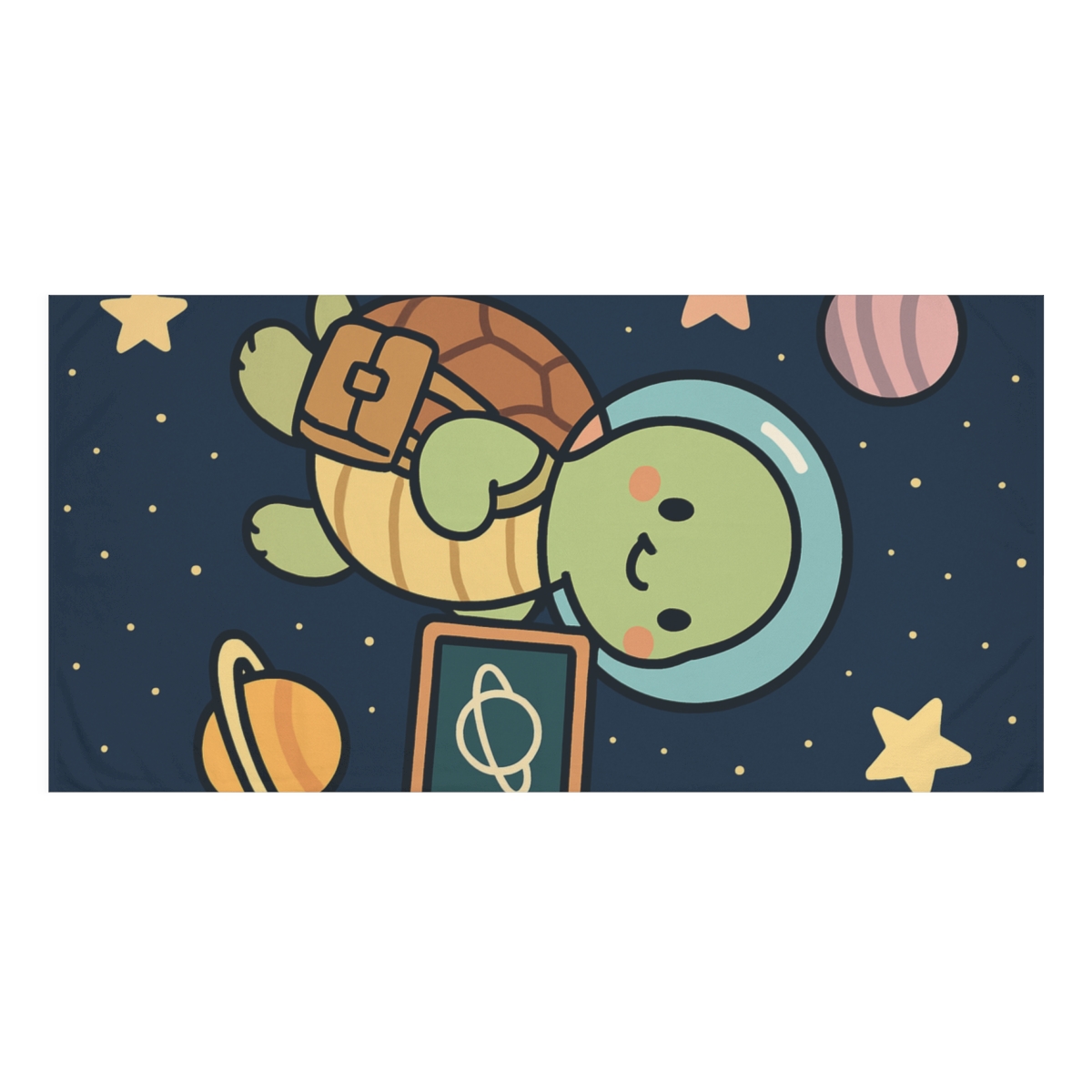 Starry Space Turtle School unique gift towels
