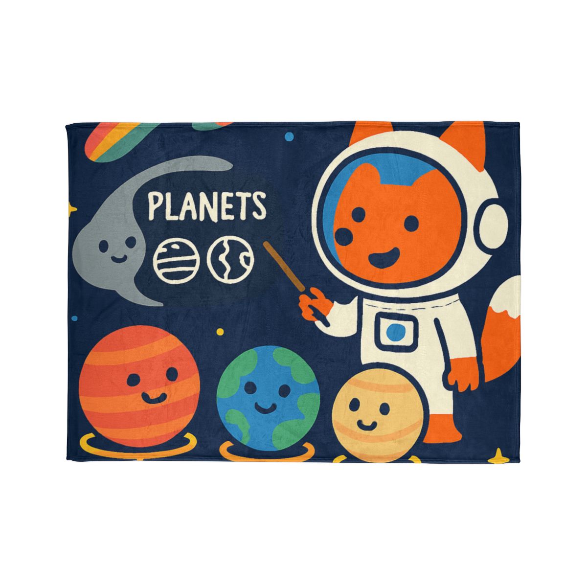Comet Classroom With Astro Fox unique gift blankets