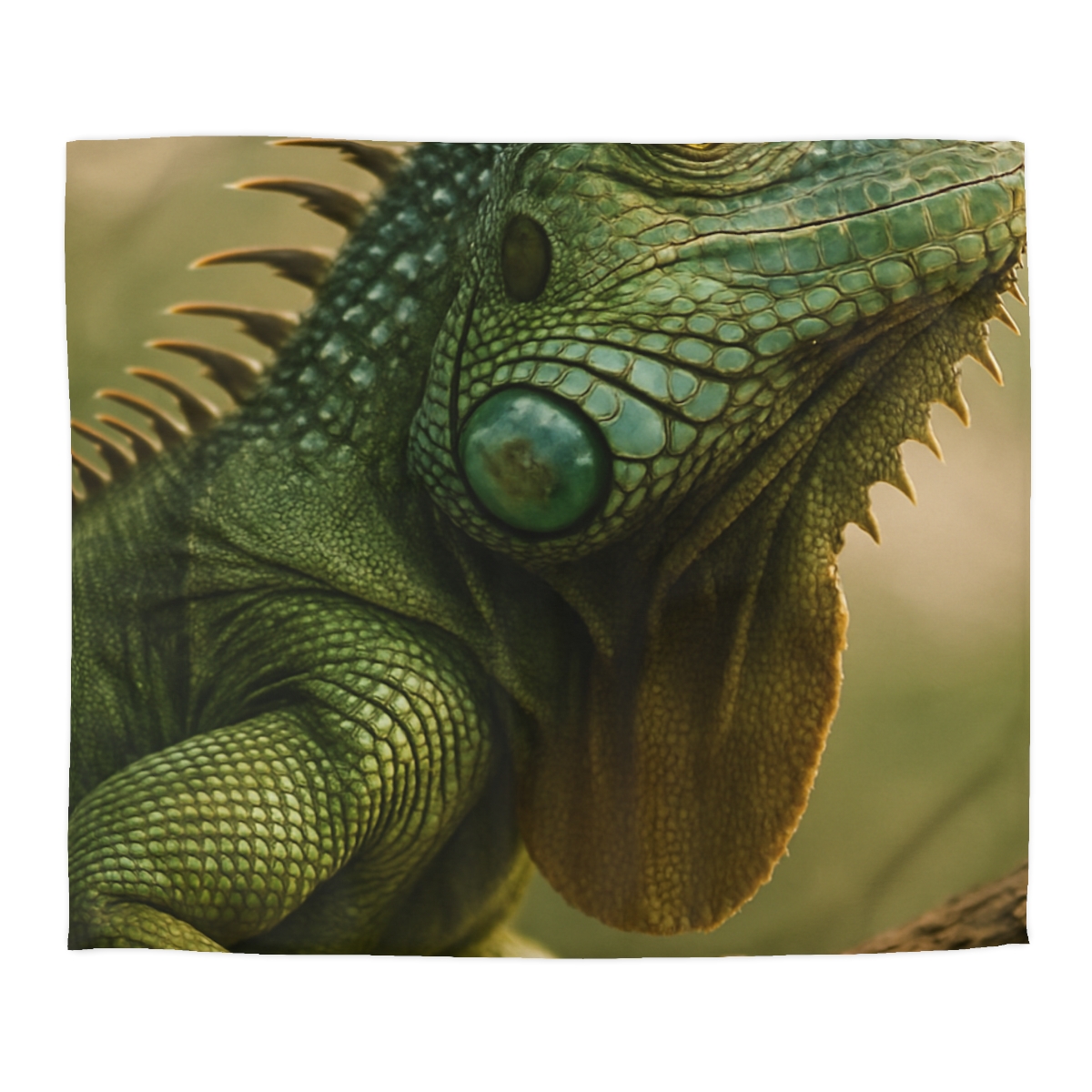 Sunlit Armor Green Iguana warm winter duvets