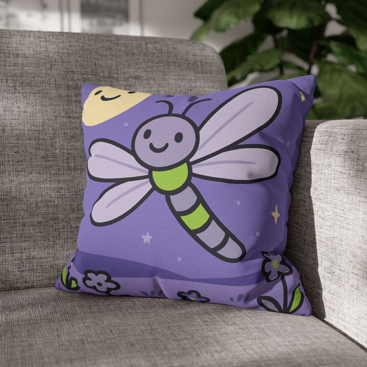 Moonlight Meadow Dragonfly personalized pillow covers