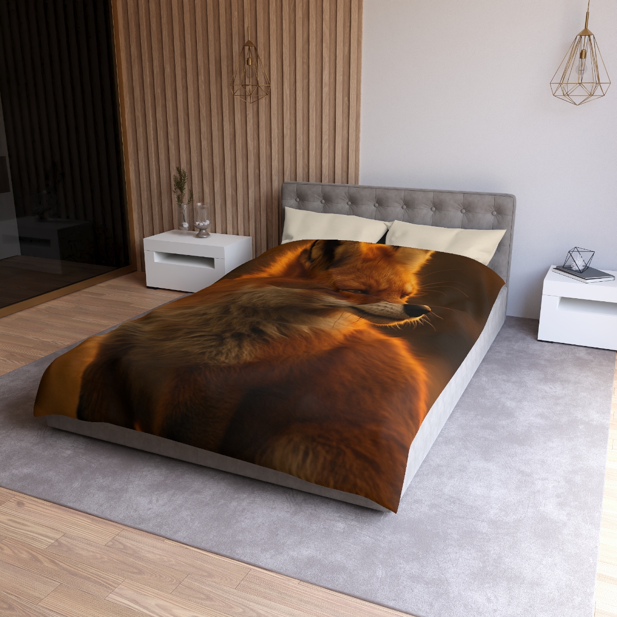 Crimson Whisper Red Fox warm winter duvets