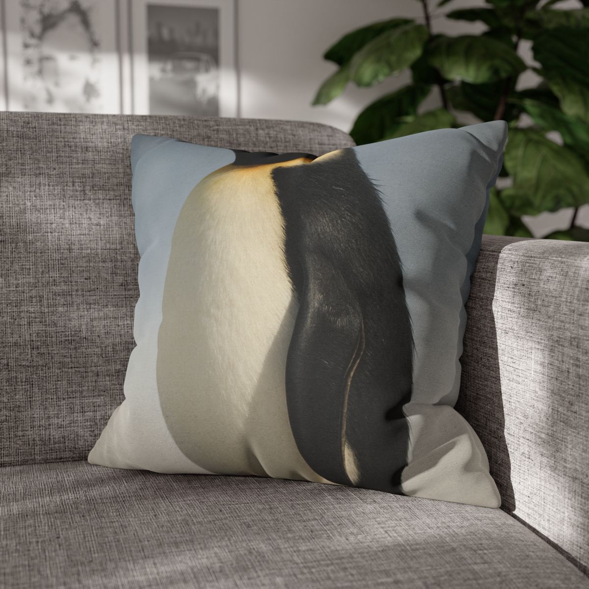Glacier Gleam Emperor Penguin designer print pillow cases