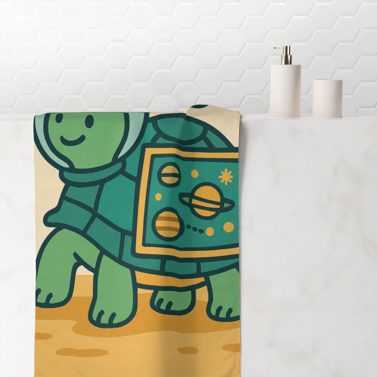 Time Traveler Turtle comfortable face towels