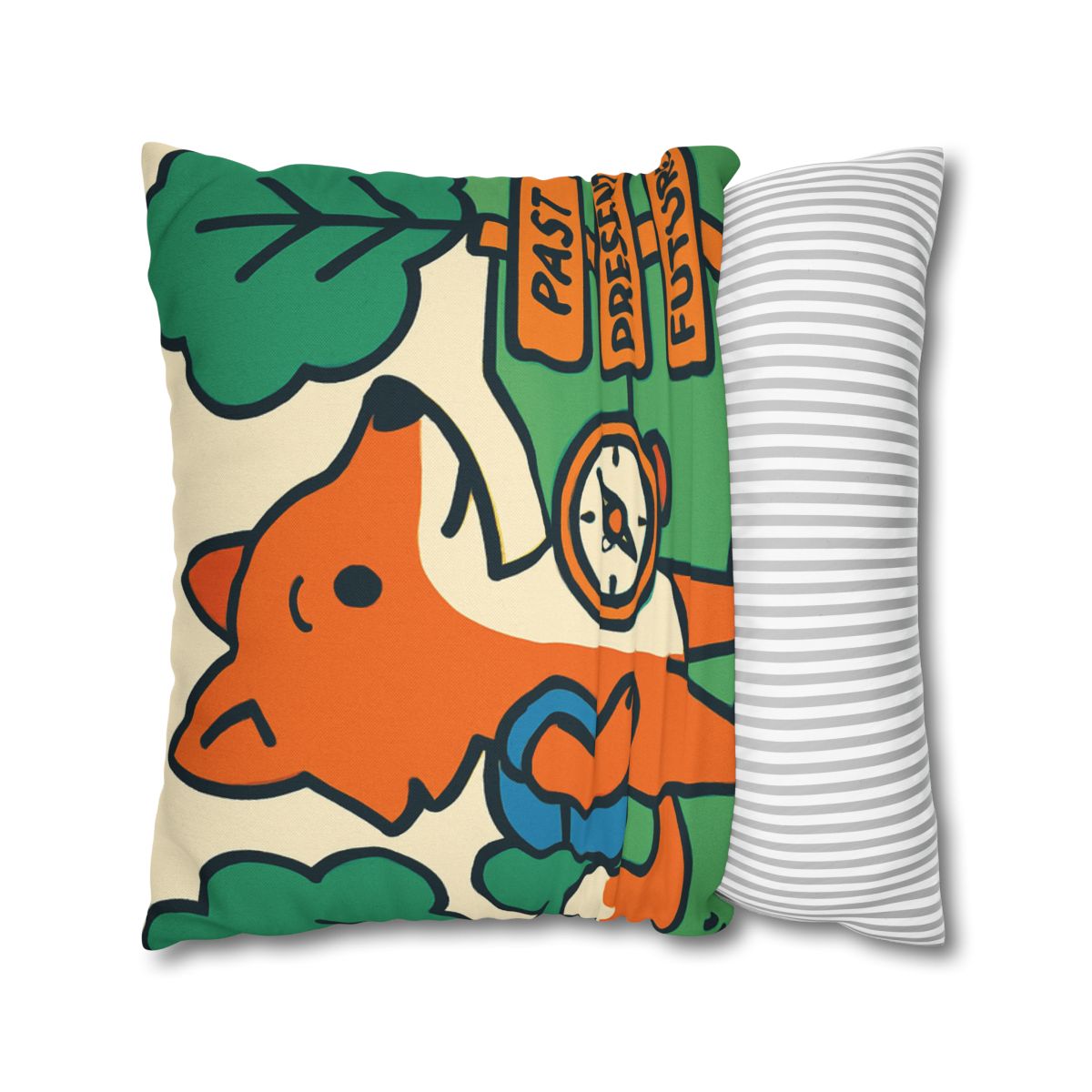 Time Traveling Forest Fox trendy patterned pillow cases