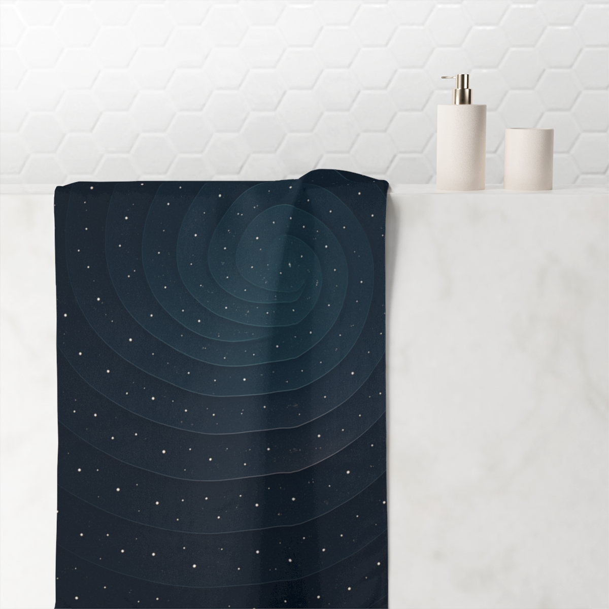 Gravity Ripple Star Tapestry designer printed towels