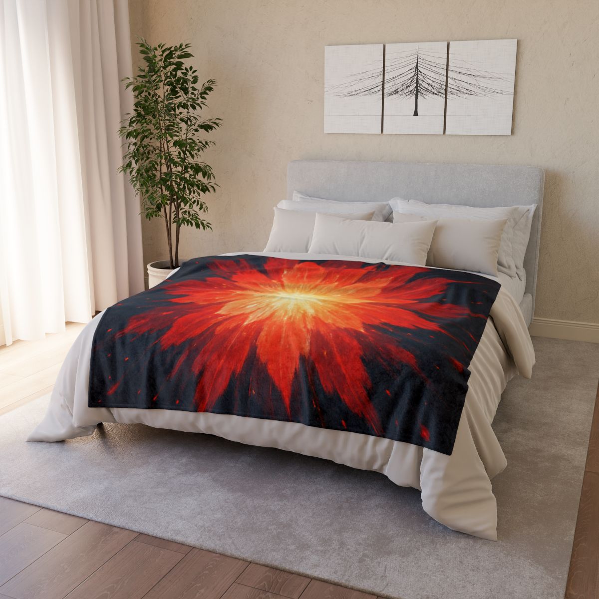 Starburst Ember Bloom trendy patterned blankets