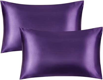 Set Of 2 Satin Silk Pillowcases For Hair And Skin With Envelope Closure
