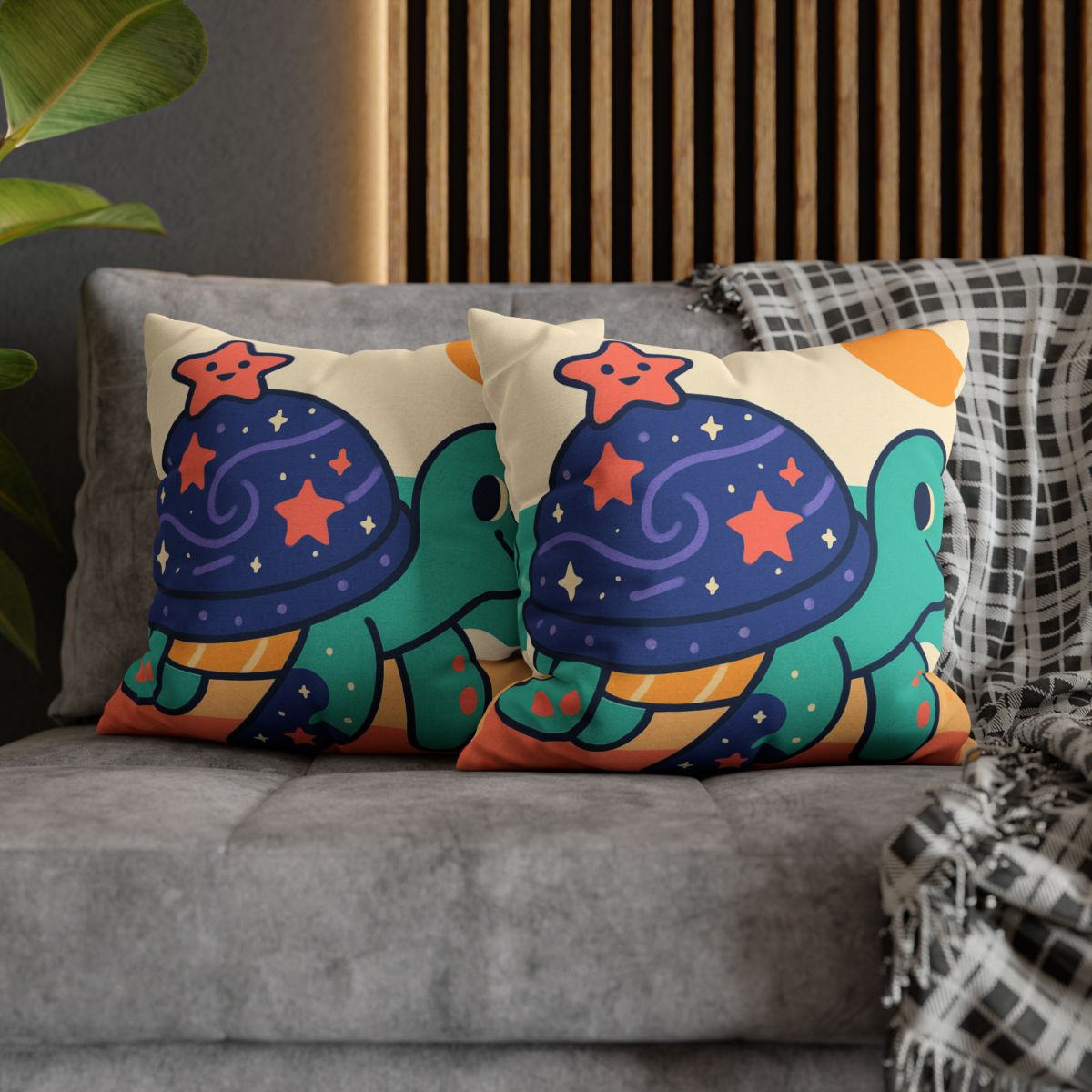 Galactic Seashell Turtle custom pillow cases