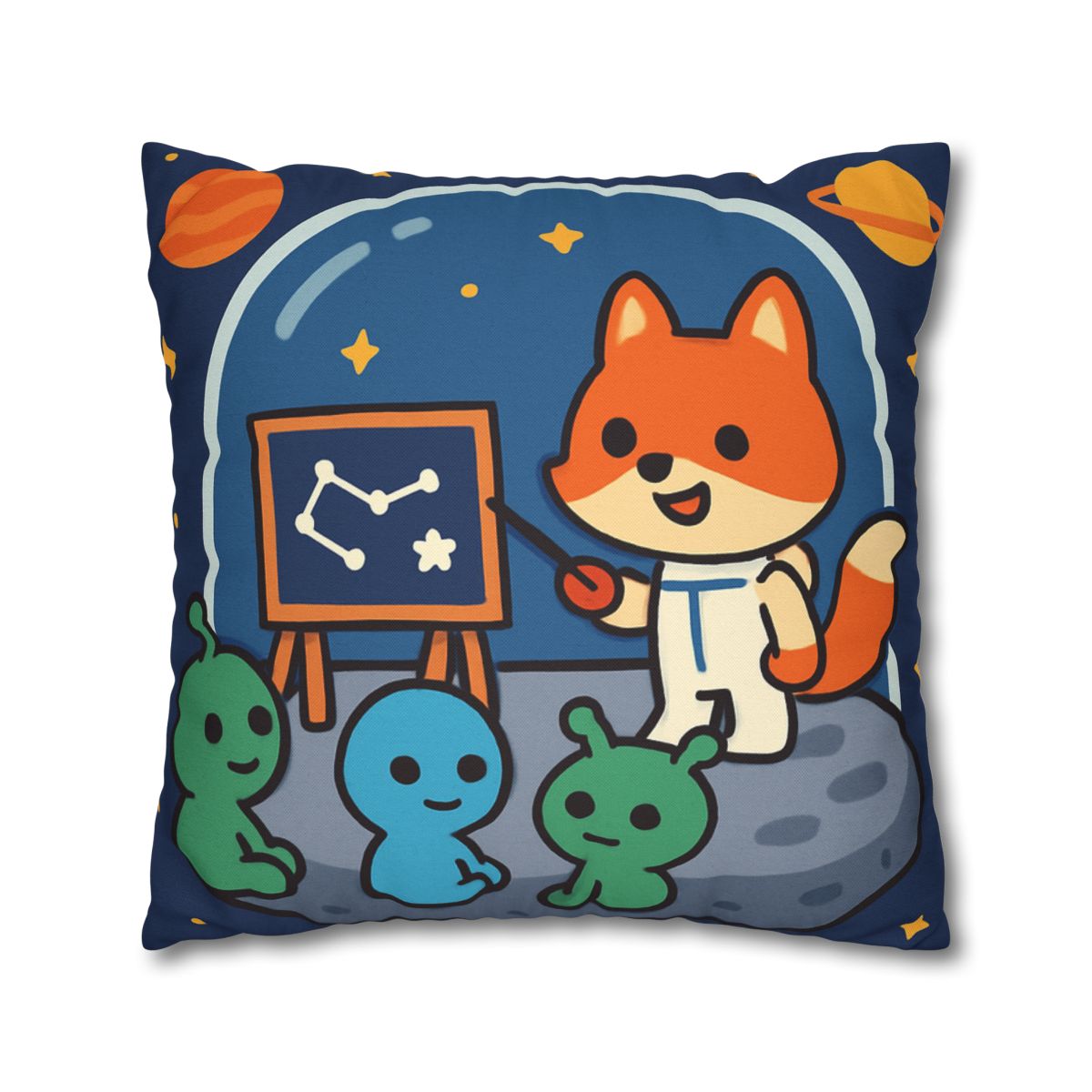 Comet Classroom With Curious Space Fox comfortable bedding pillow covers
