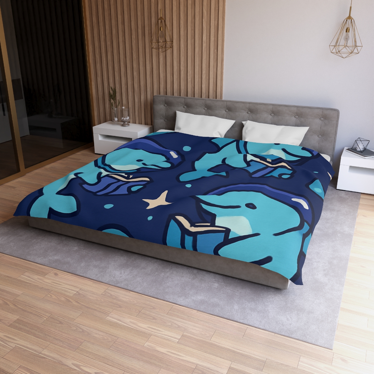 Space School Of Curious Dolphins custom duvets