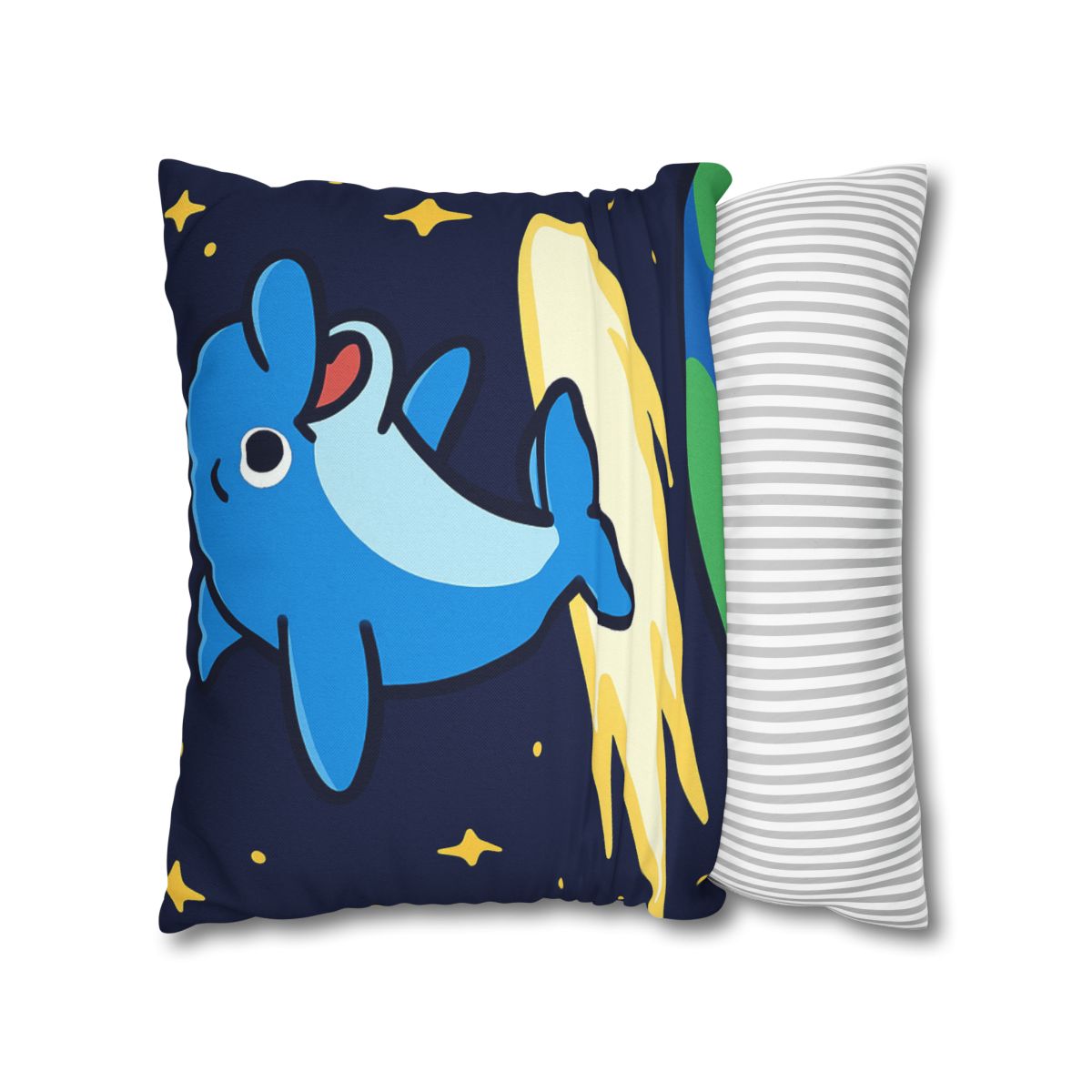 Cosmic Dolphin Comet Ride designer print pillow cases