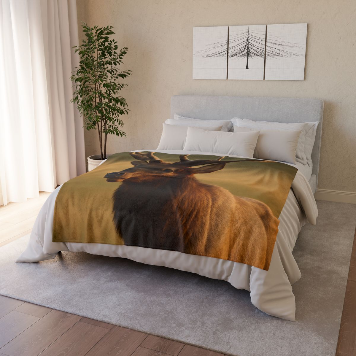 Antler Crown Mountain Elk warm winter blankets