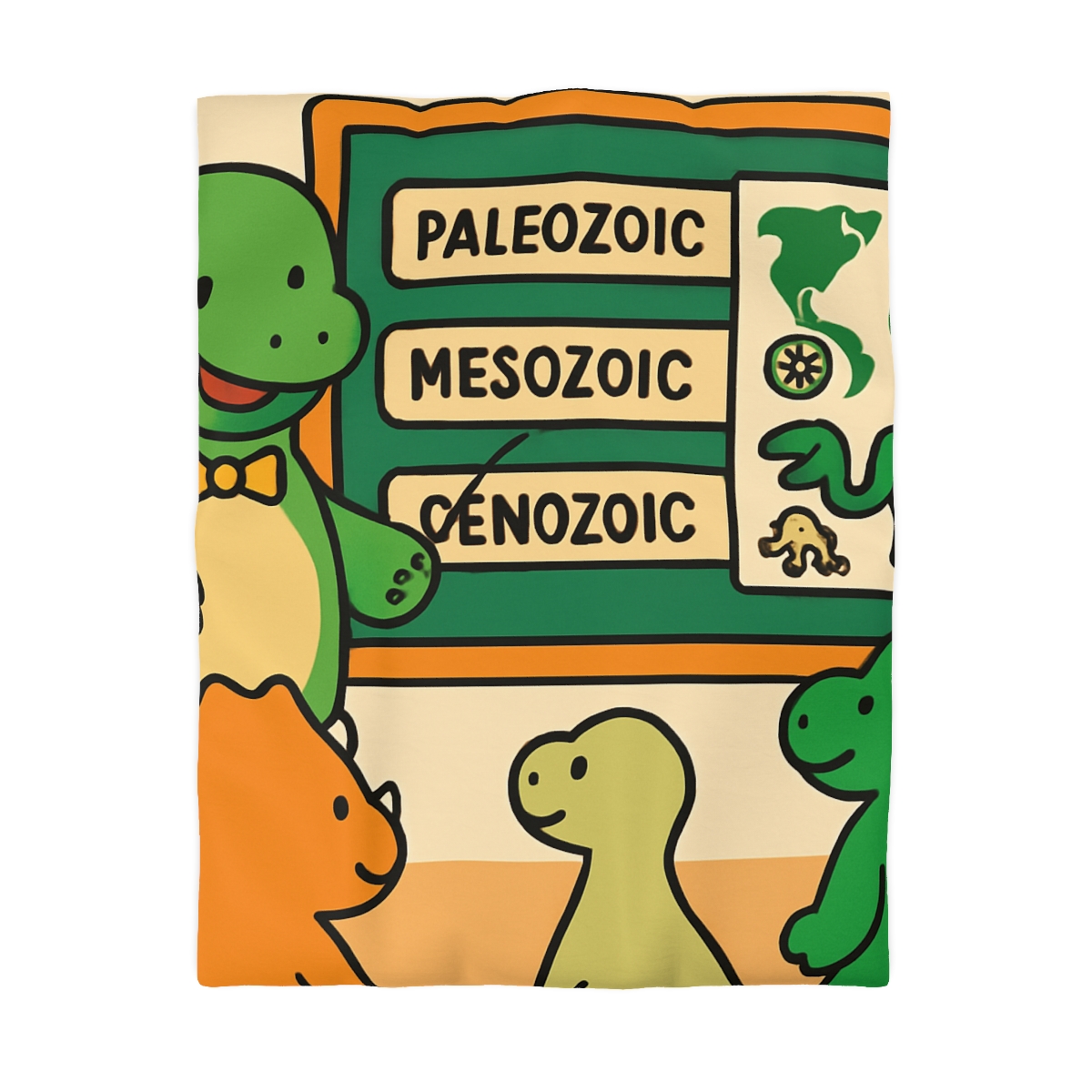 Time Traveling Dino Classroom unique patterned duvets