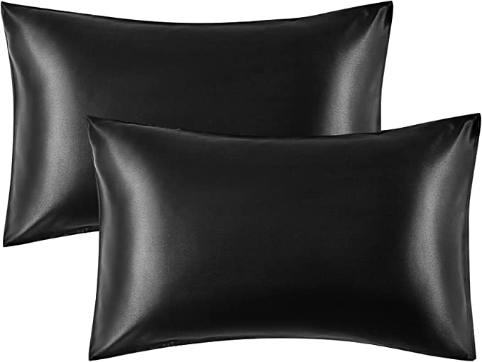 Set Of 2 Satin Silk Pillowcases For Hair And Skin With Envelope Closure