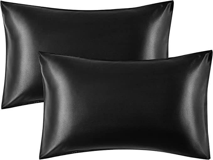 Satin Silk Pillowcases Set of 2 for Hair and Skin with Envelope Closure