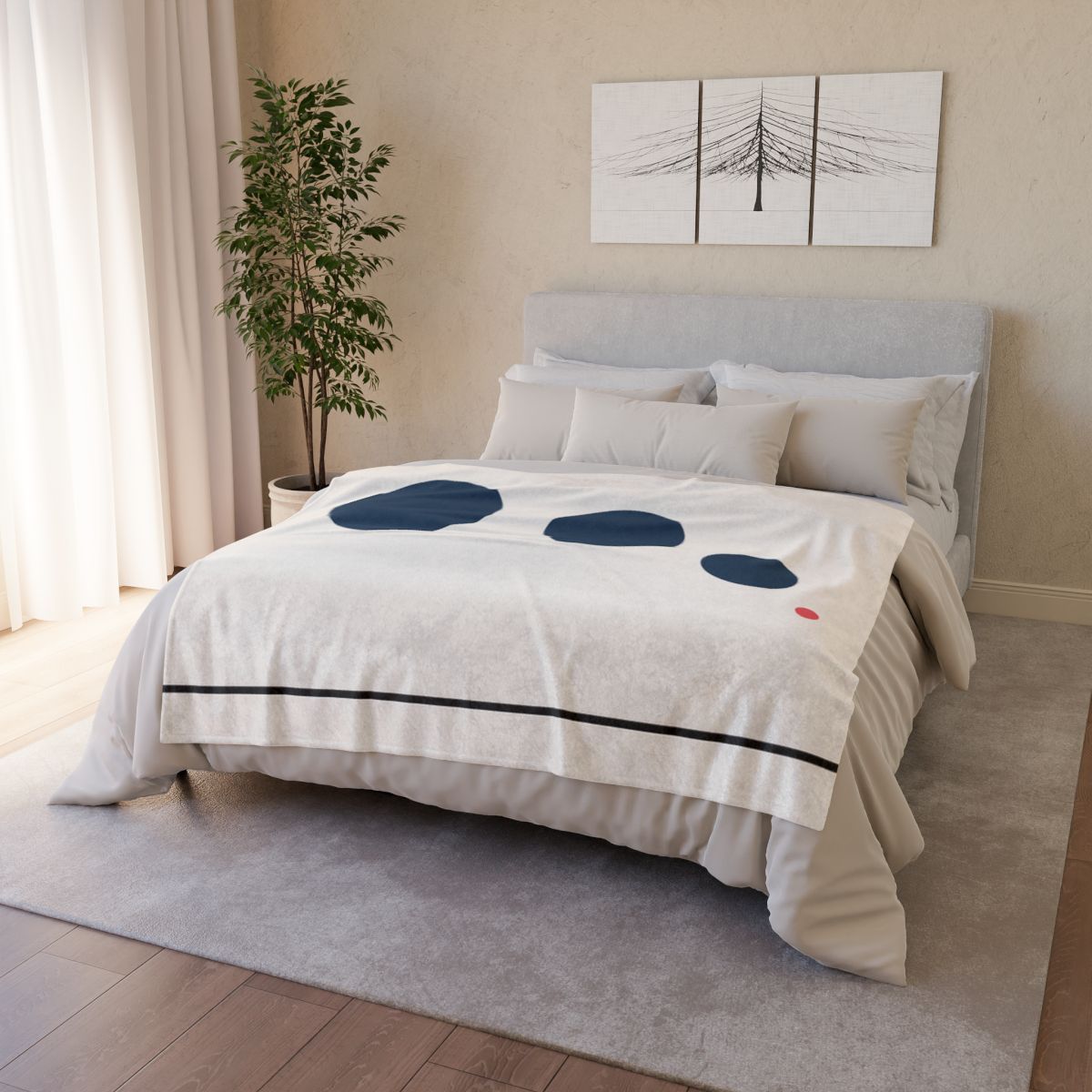 Orbital Triad Over Quiet Line soft fleece blankets