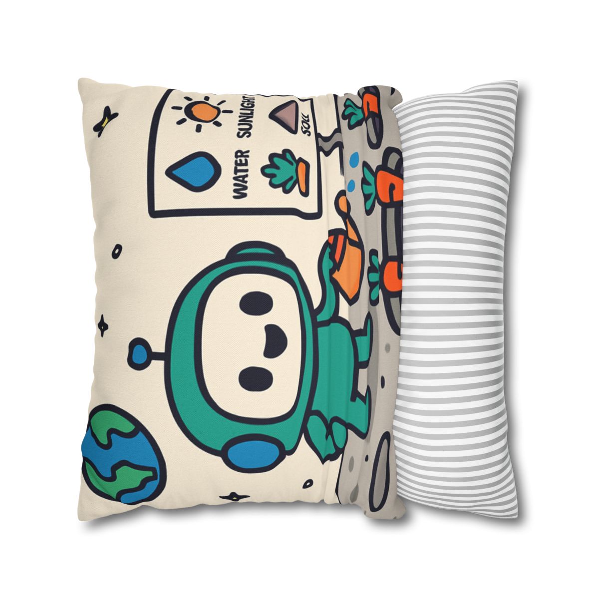 Moon Garden Robot Growing Crater Carrots unique gift pillow cases