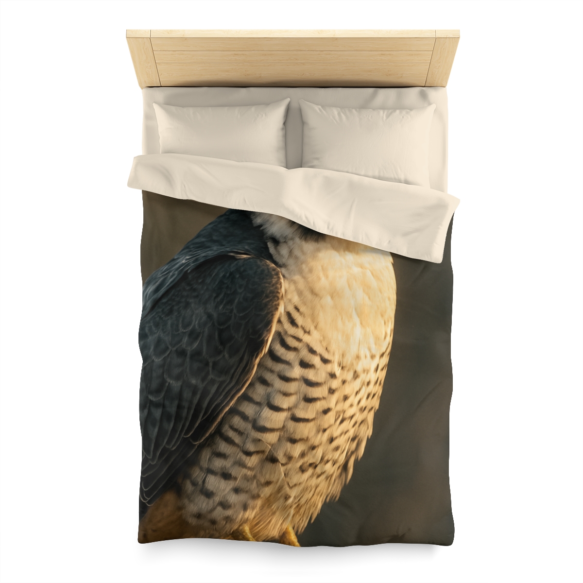 Starlit Poise Peregrine Falcon designer printed duvets