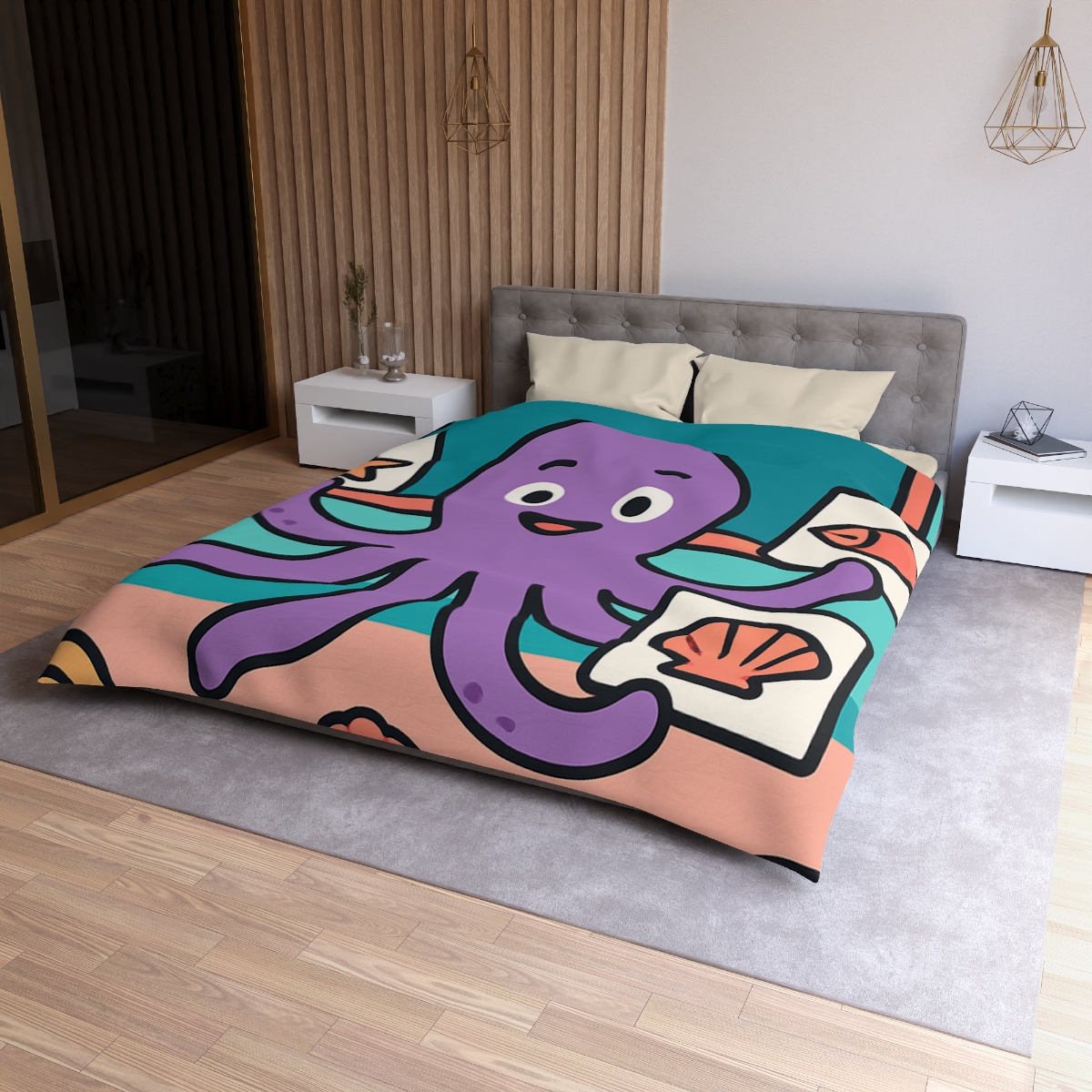 Coral Classroom Octopus soft comforter duvets