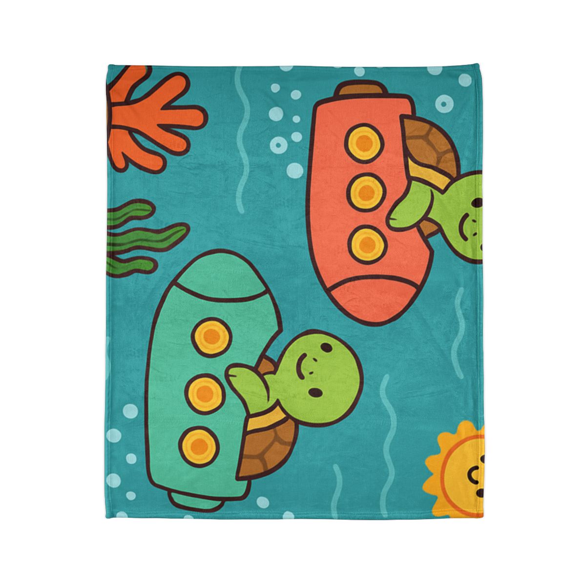 Rainbow Reef Rocket Race designer printed blankets