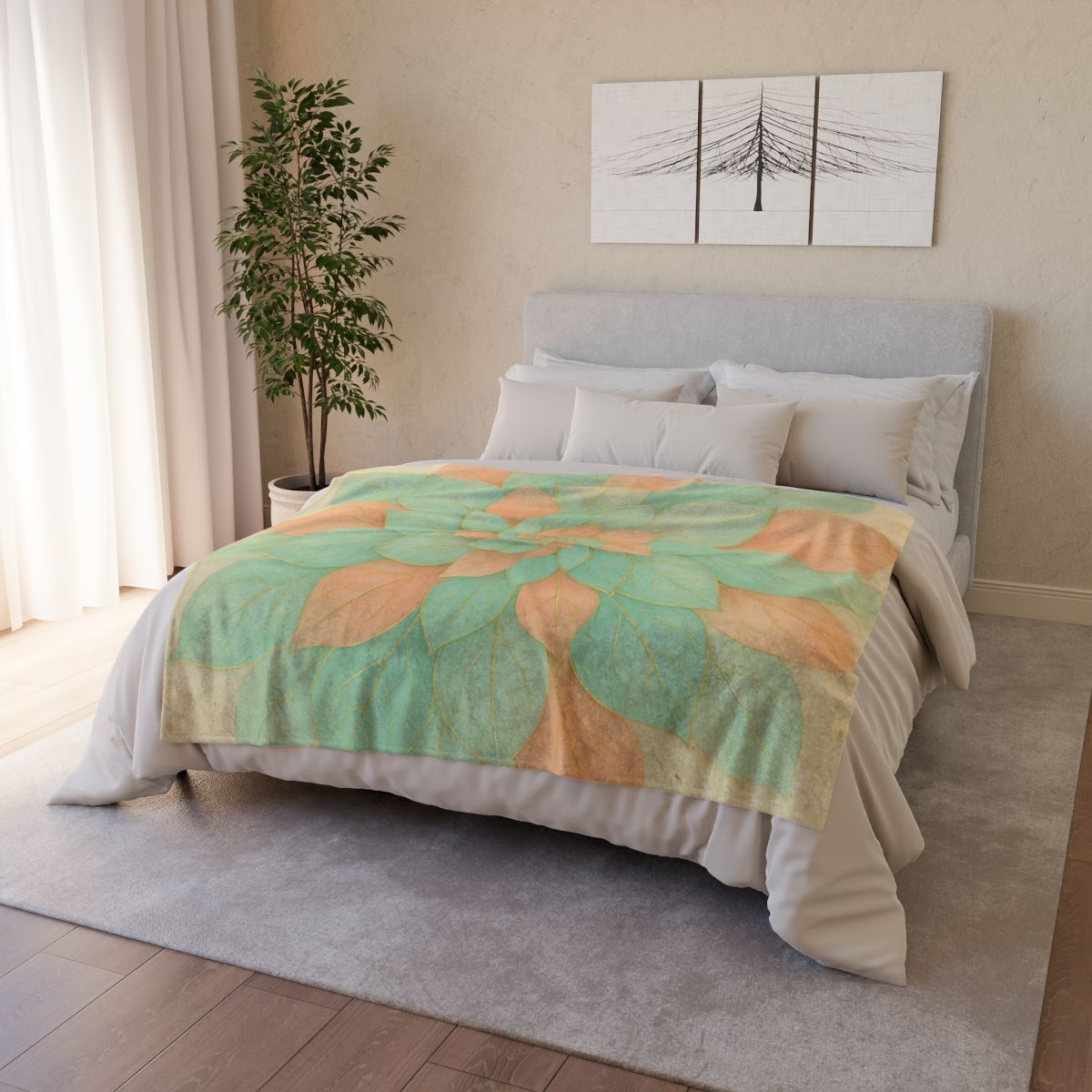 Petal Spiral Mosaic personalized cozy blankets