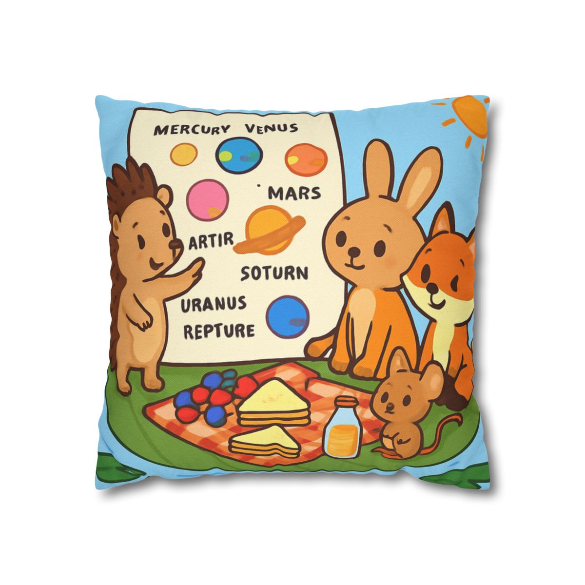 Solar System Picnic On A Floating Leaf trendy patterned pillow cases