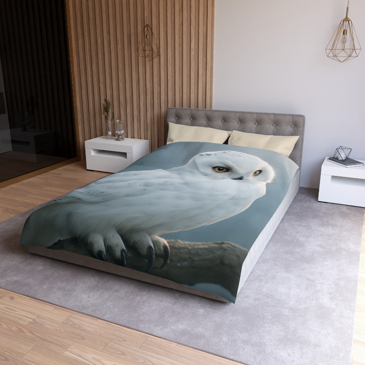 Twilight Watcher Snowy Owl stylish duvet covers