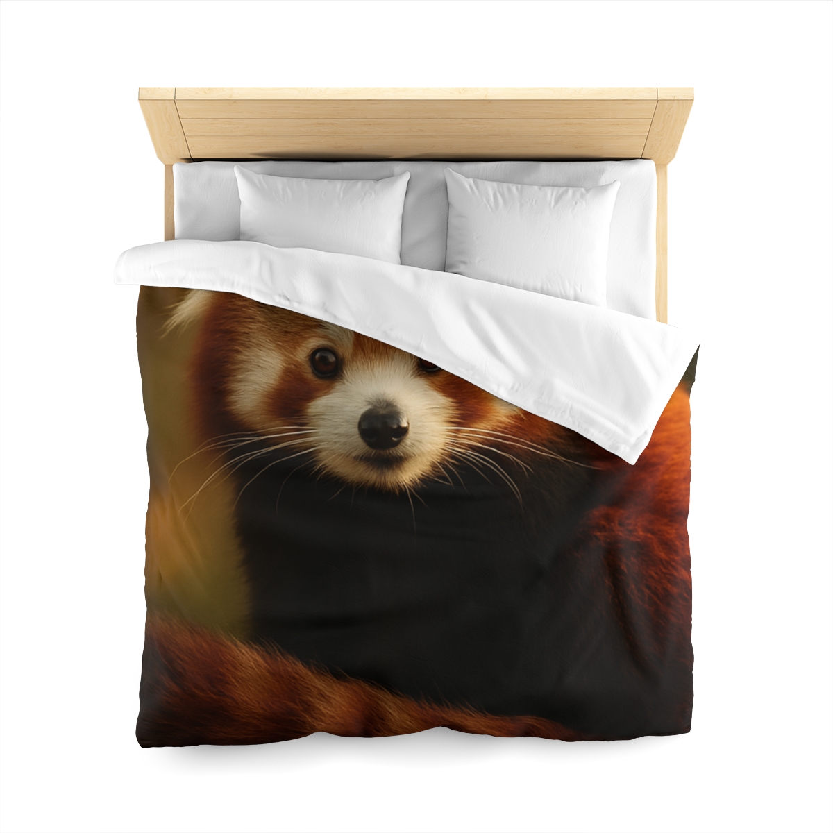 Crimson Whisper Red Panda personalized bedding duvets