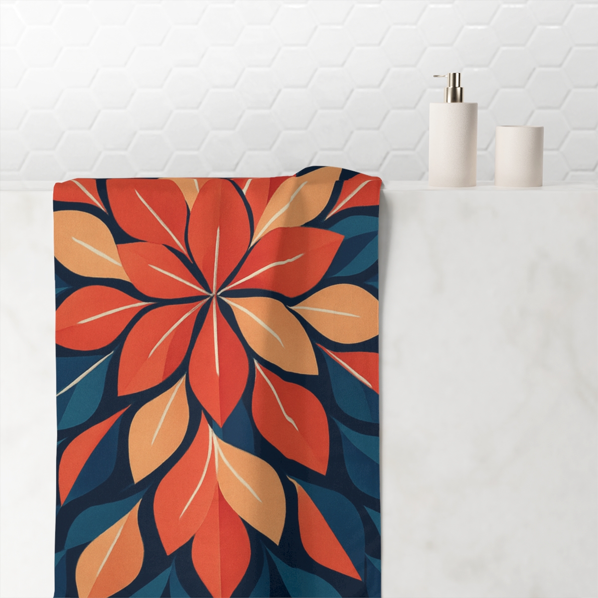 Petal Prism Lattice designer printed towels