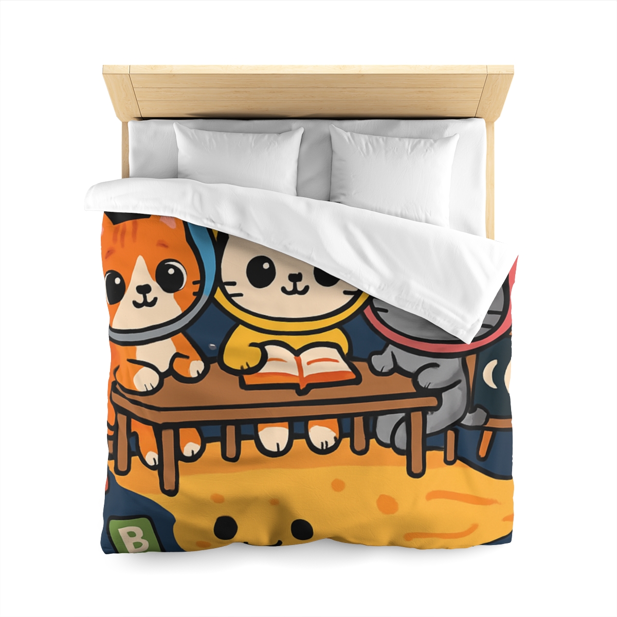 Comet Classroom With Curious Kittens custom duvets