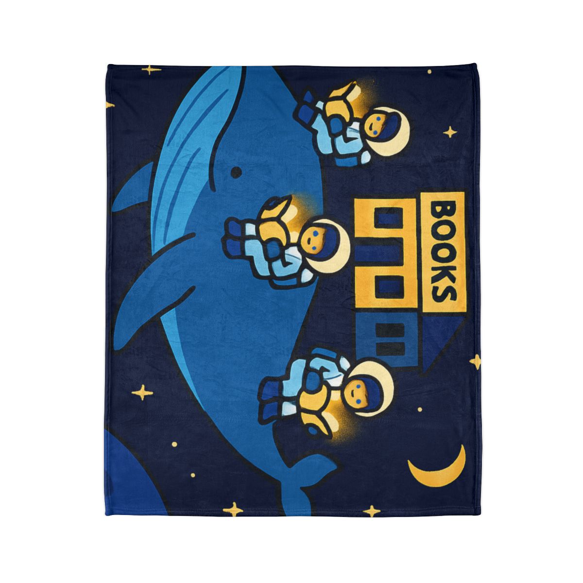 Starlight Library On A Floating Whale trendy patterned blankets