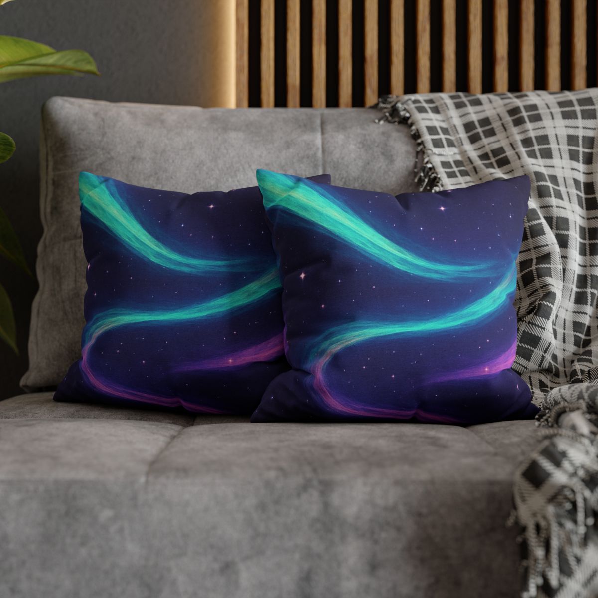 Aurora Plasma Ribbon Drift trendy patterned pillow cases