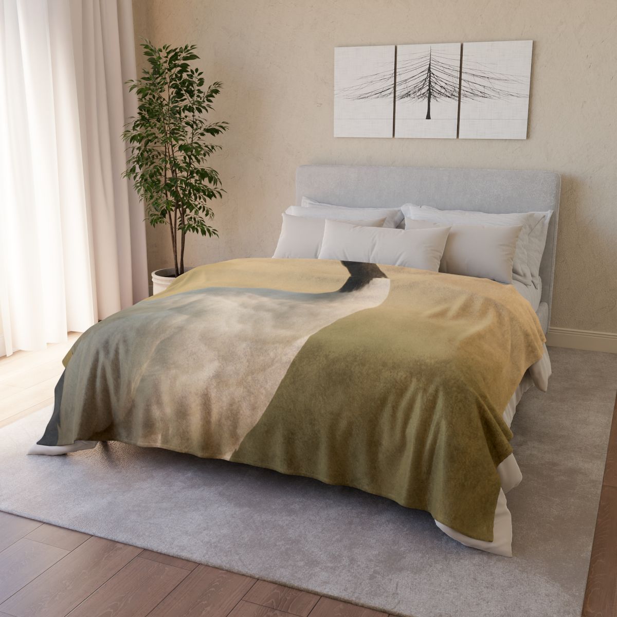 Quiet Halo Red Crowned Crane trendy patterned blankets