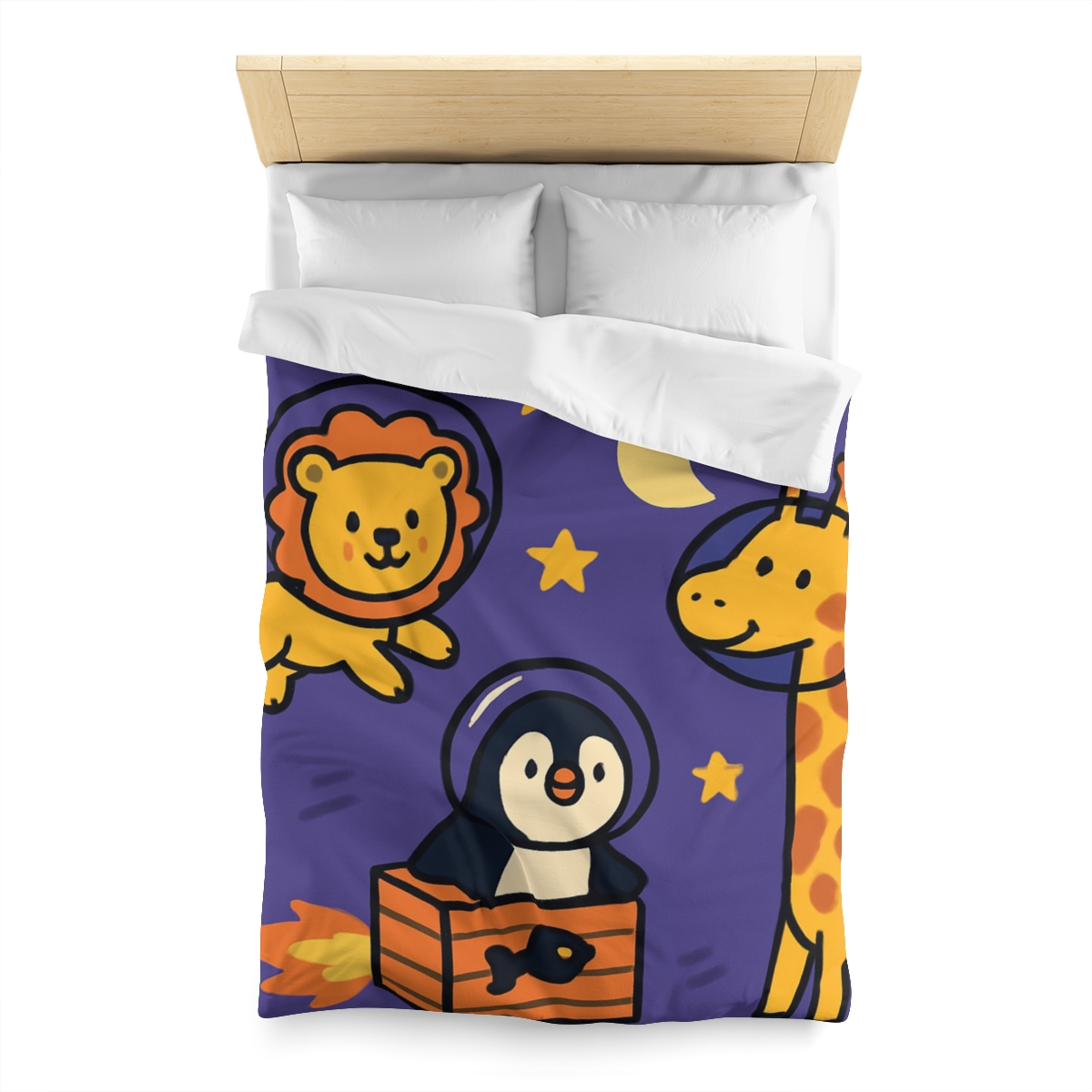 Starry Space Zoo personalized bedding duvets