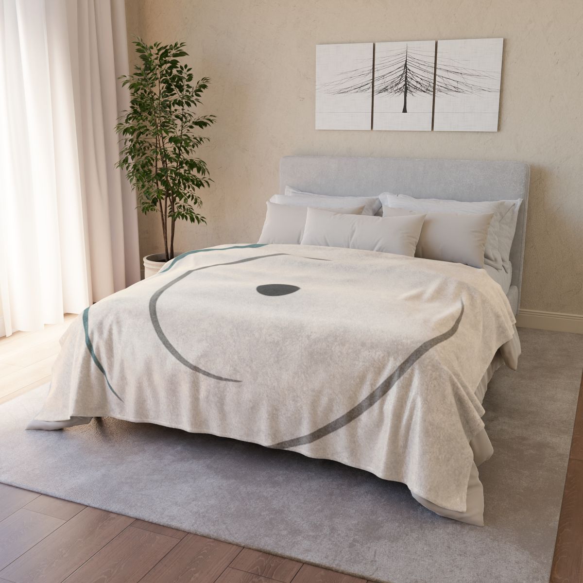 Twin Arcs And Centered Dot stylish throw blankets